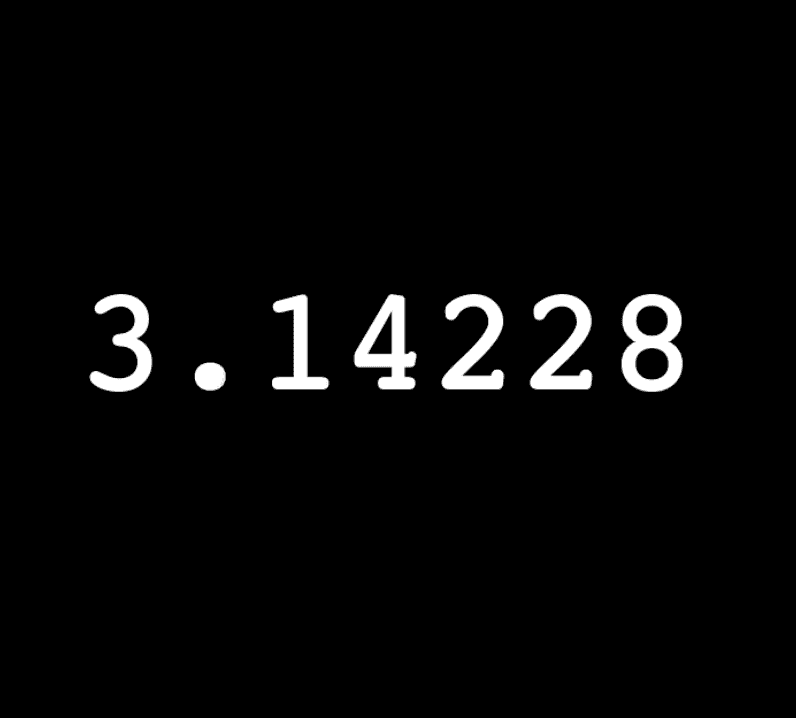 "Estimating π from from the digits of π" code example