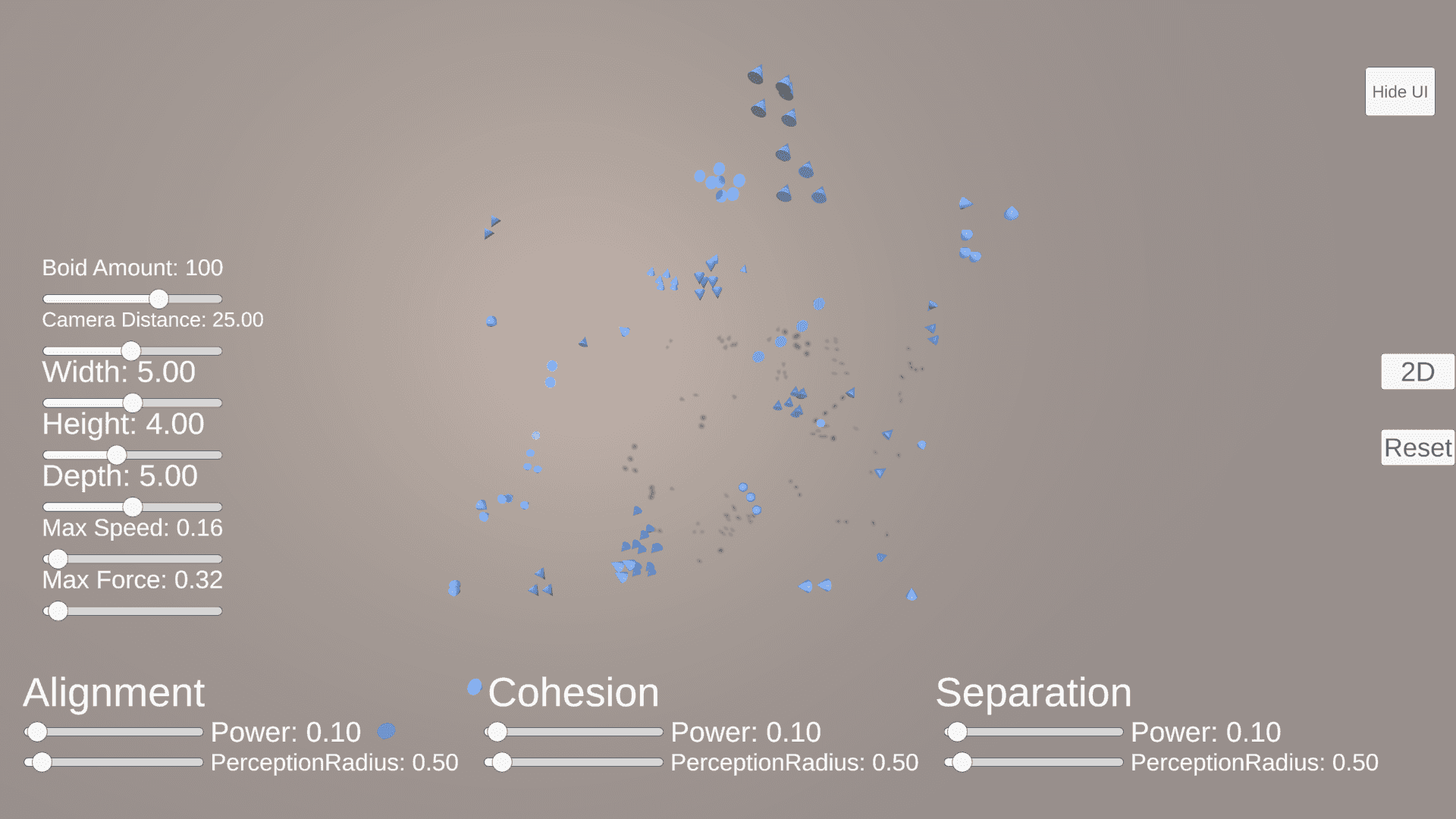 FlockingSimulation-Boids With Unity3D!