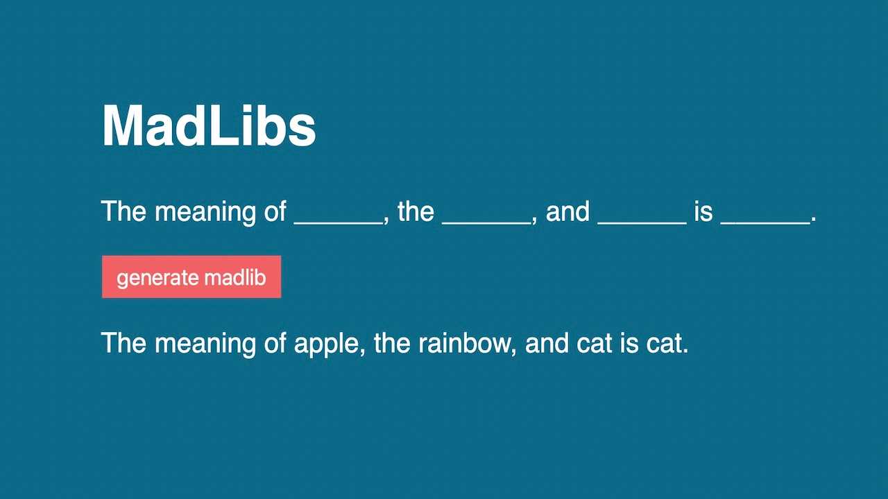 Mad Libs Generator